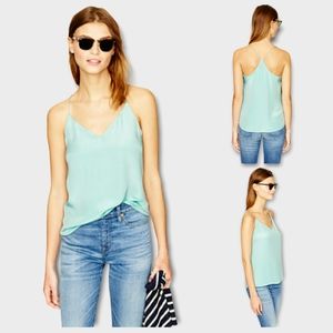 J.Crew carrie blue razer back straps Silk Tank cami top 12T